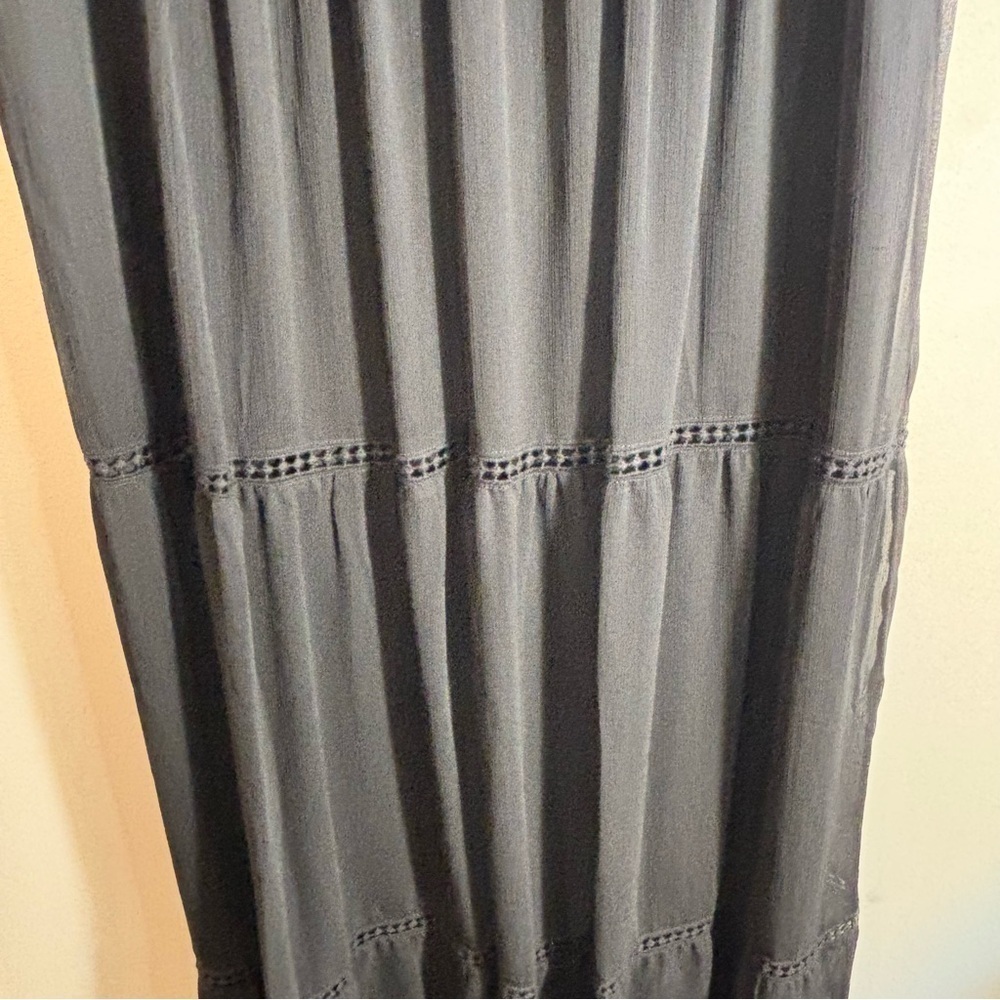 CHRISTINA B Sz L Maxi Dress Tiered Ruffled Sheer Lined Elastic Waist NEW W/ TAG - Picture 9 of 15